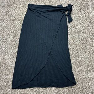 Reformation Black Wrap Skirt